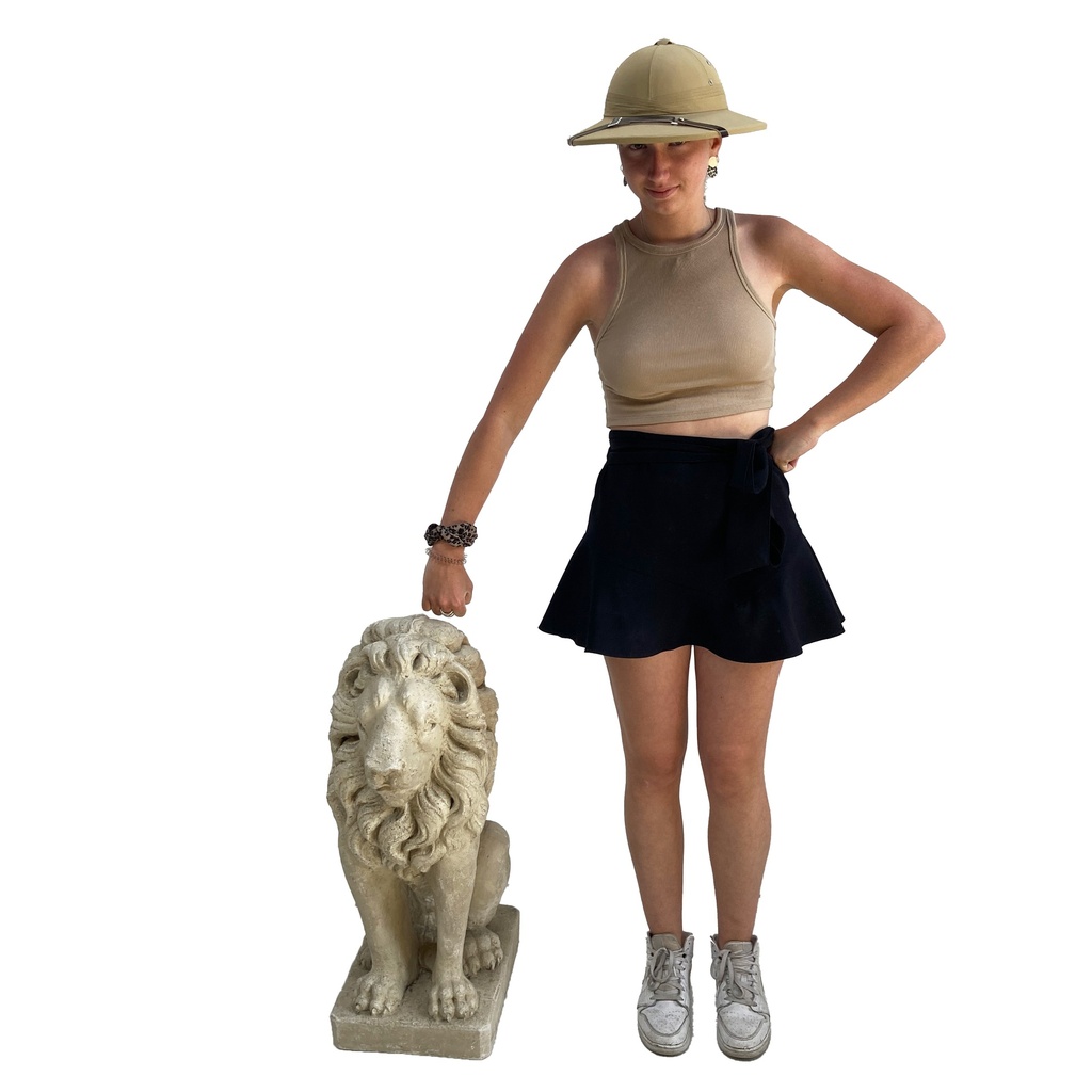 Statue Lion blanche 76cm