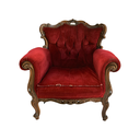 Fauteuil en velours rouge - 95cm