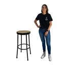 Tabouret bistrot noir et osier - 85cm