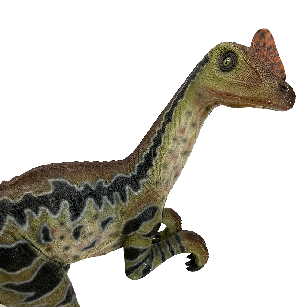 Dinosaure Dilong Paraloxus crete orange - 140cm