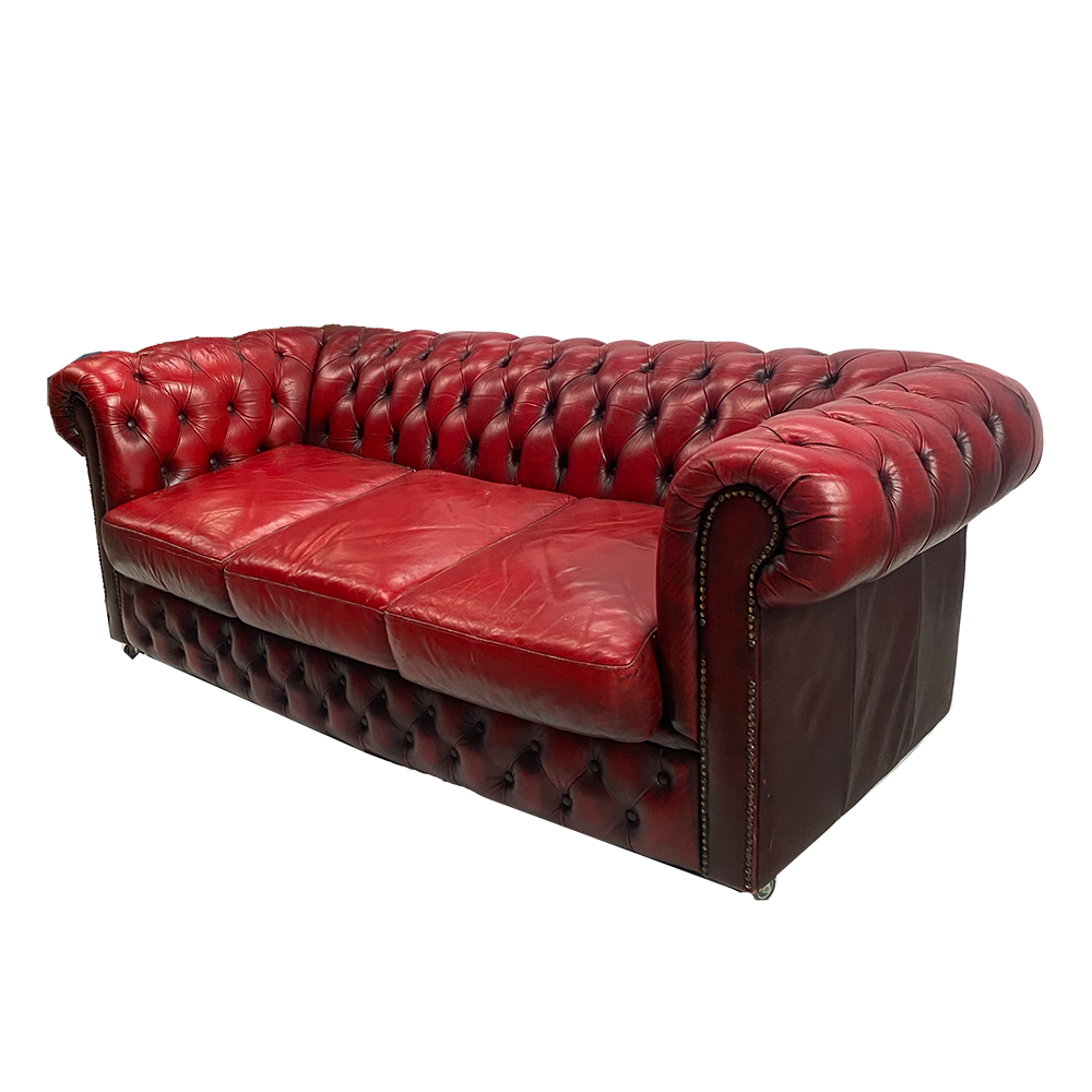 Chesterfield rouge - 3 places