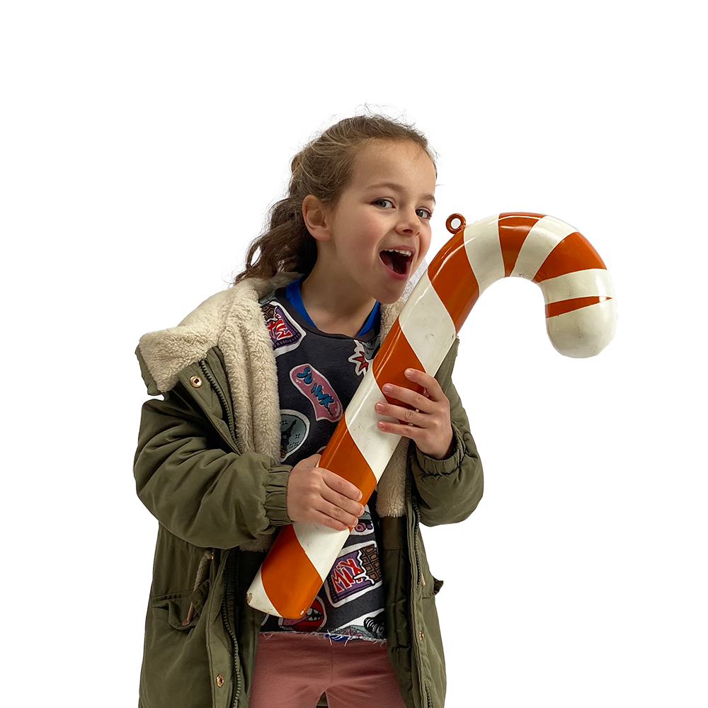 Sucre d'orge orange et blanc - 55cm