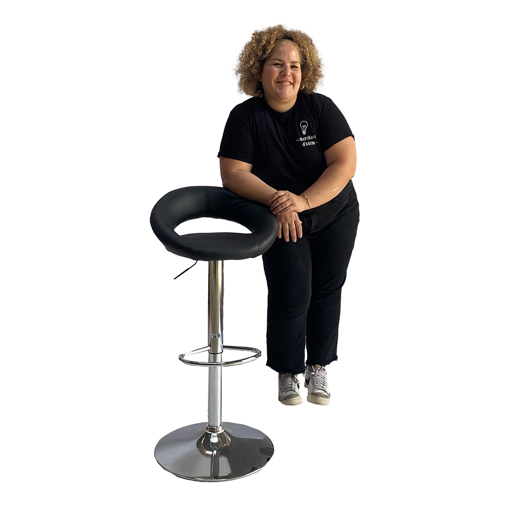 Tabouret haut en cuir