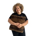 Coussin imitation fourrure marron - 40x40cm