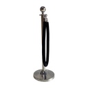 Potelet argent cordon noir