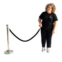 Potelet argent cordon noir