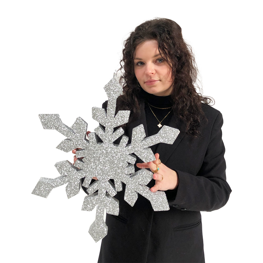 Suspension flocon argent - 40cm