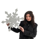 Suspension flocon argent - 50cm