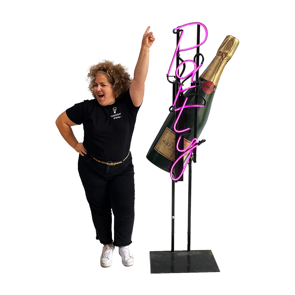 Néon "Party" & Bouteille - 200cm