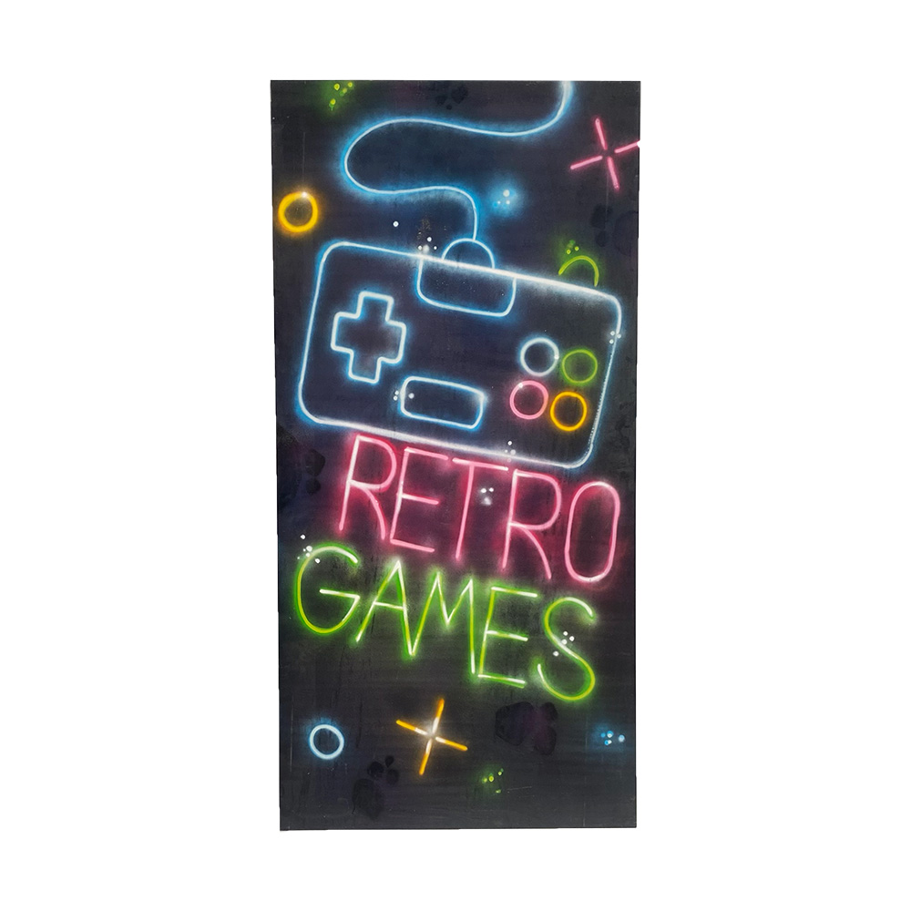 Fond "Rétro-games" Street art - 240cm
