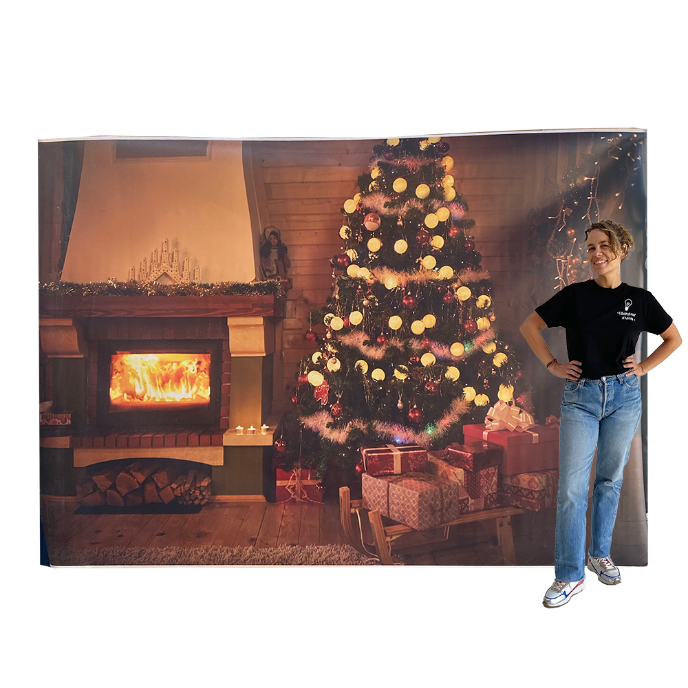 Fond photo cheminée de Noël