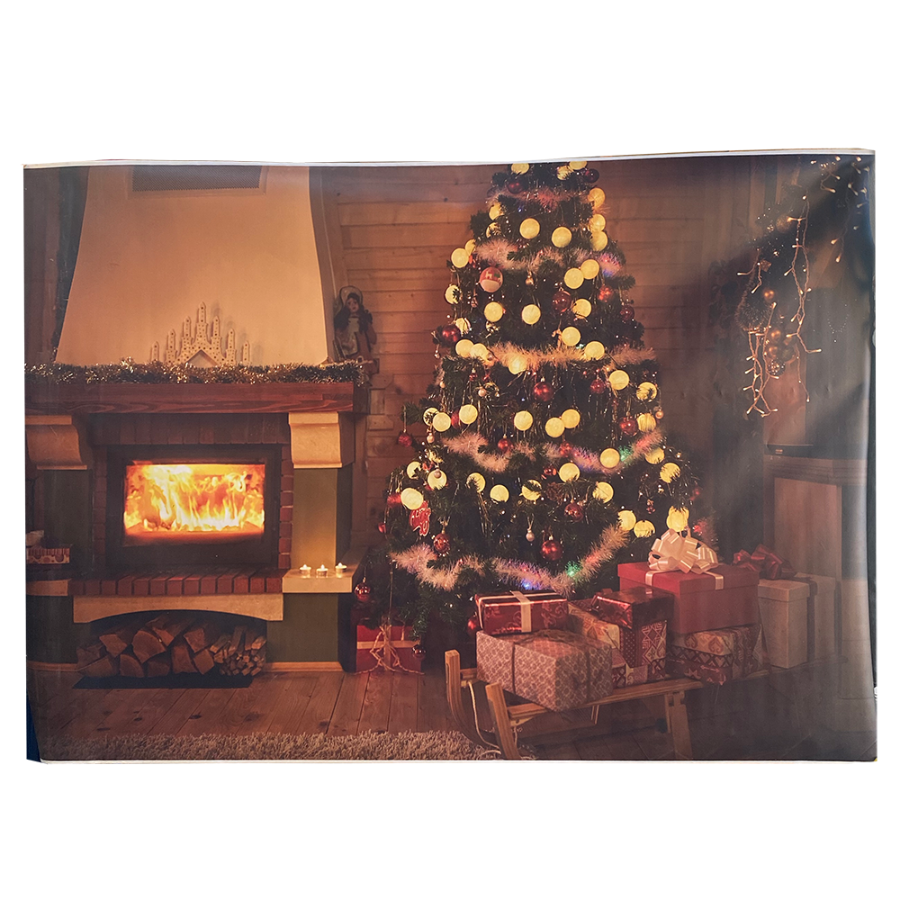 Fond photo cheminée de Noël