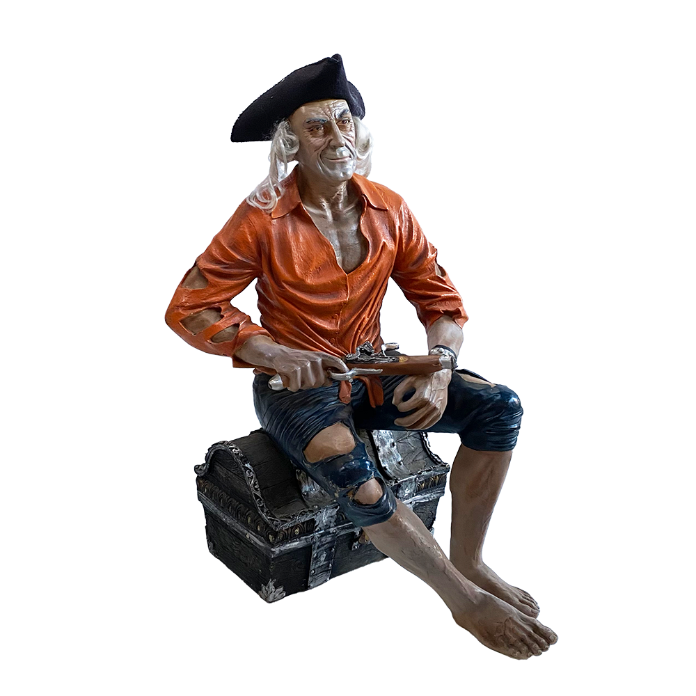 Pirate assis sur son trésor - 134cm
