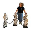 Lot de 3 potelets crânes - 95cm