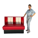 Banquette simple diner rouge et blanche - 124cm