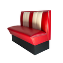 Banquette simple diner rouge et blanche - 124cm