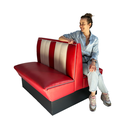 Banquette double diner rouge et blanche - 124cm