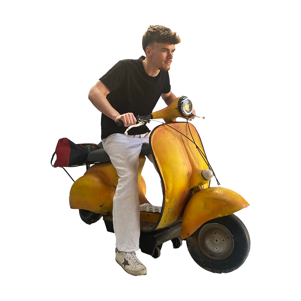 Scooter Vespa jaune - 103cm