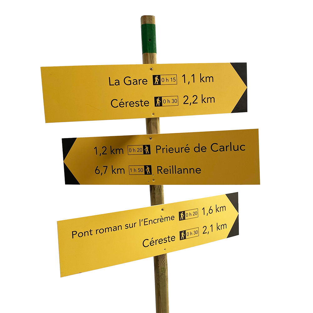 Panneau directionnel randonnée