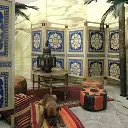 [locmin86] Paravent oriental beige et bleu - 166cm.webp