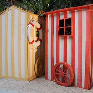 Cabine de plage rouge - 206cm