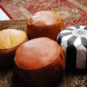 [locmin4] Pouf en cuir - 50cm