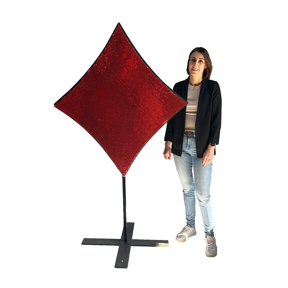 Symbole carreau sequins - 170cm