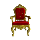 Trône baroque rouge et or - 115cm