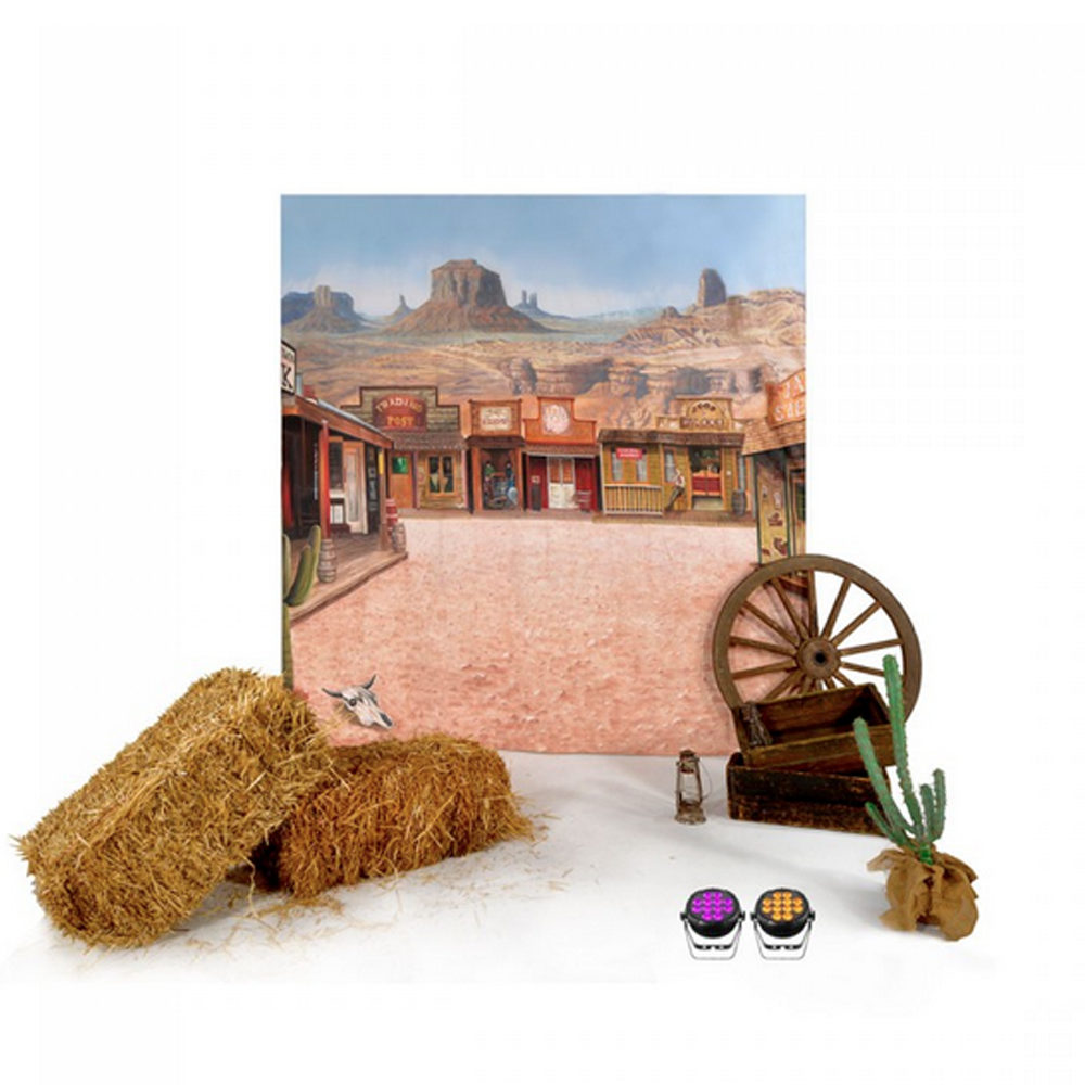 Pack de décoration Far West pour studio photo