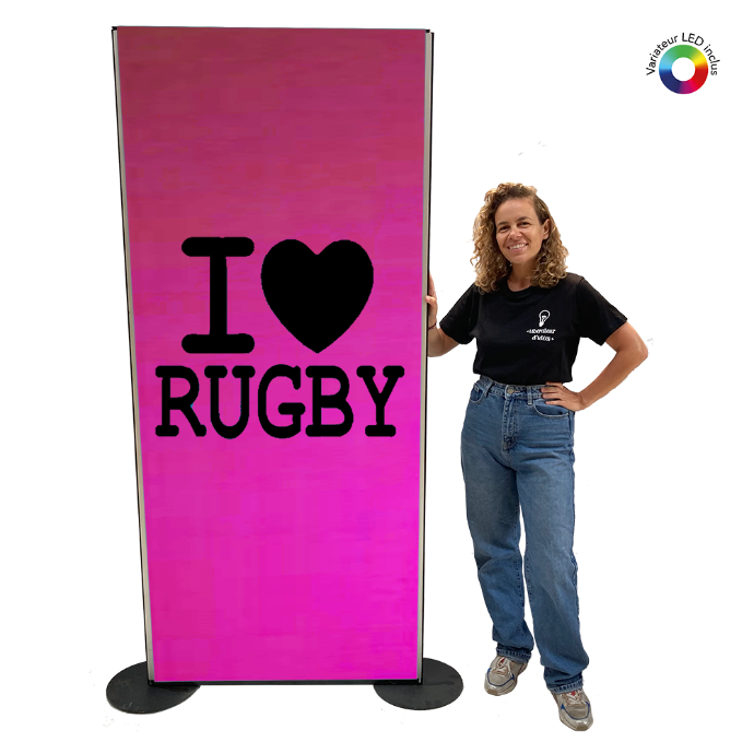 Panneau lumineux I love rugby - 200cm