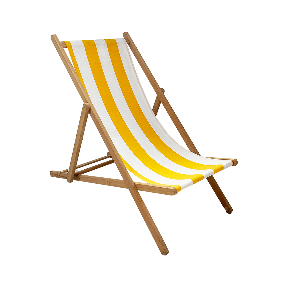 Chilienne de plage rayée jaune - 120cm