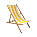 Chilienne de plage rayée jaune - 120cm