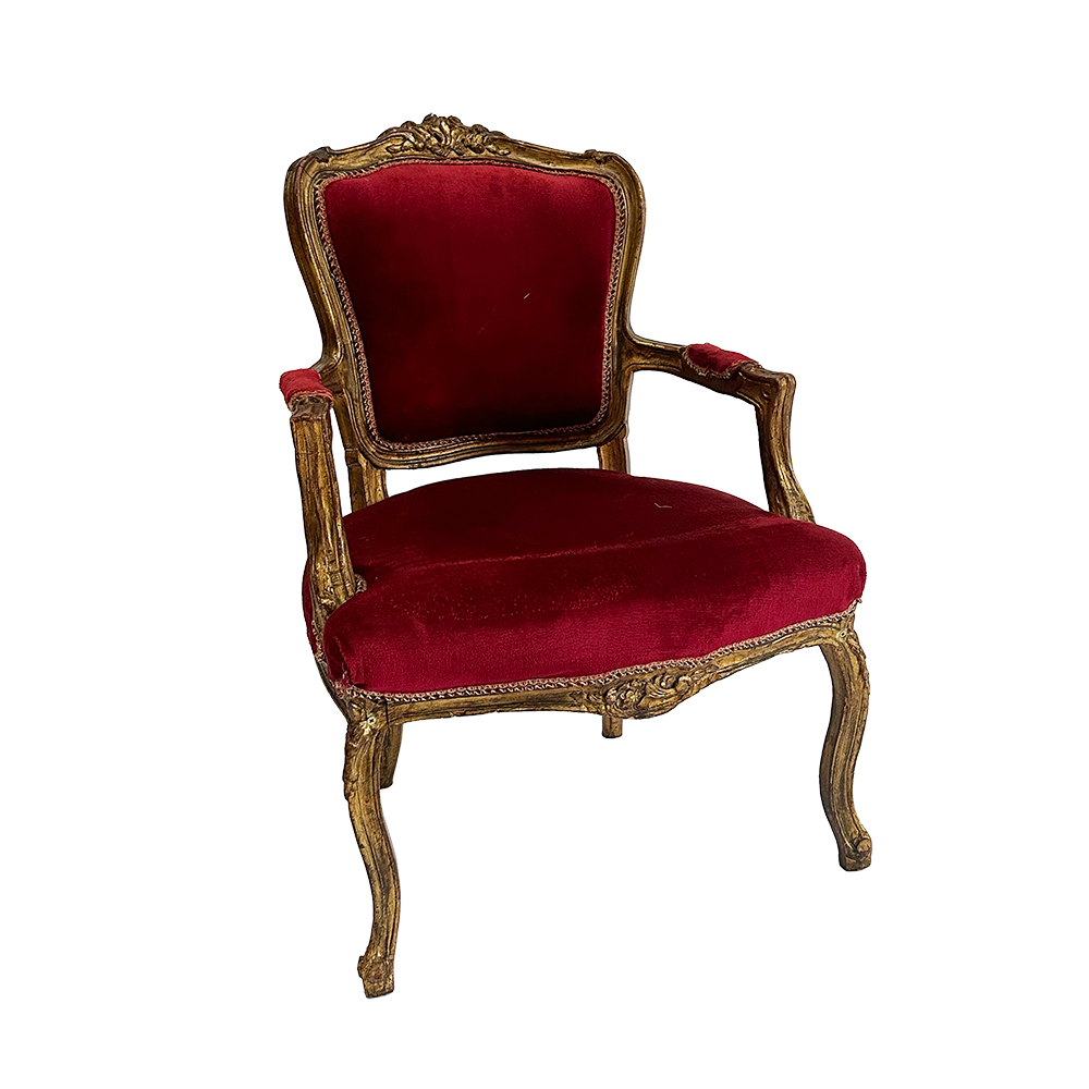 Chaise classique en velours - 94cm