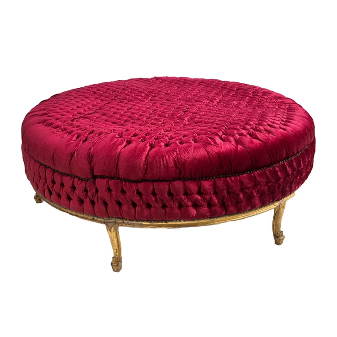 Canapé rond rouge - 160cm