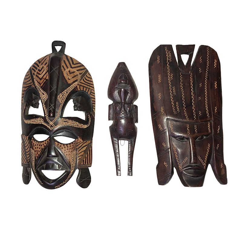Curiosité : masques africains - 20cm