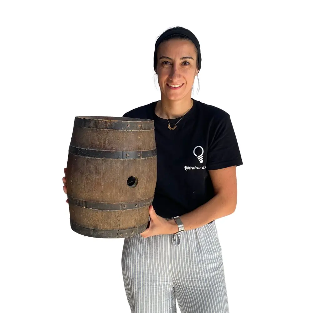 Mini tonneau à vin bois - 30cm