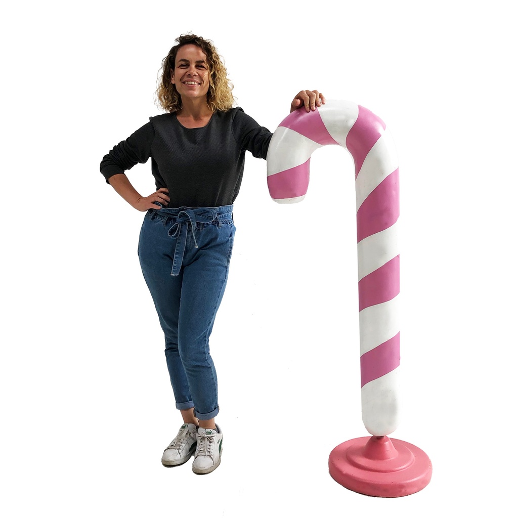 Sucre d'orge rose et blanc - 140cm