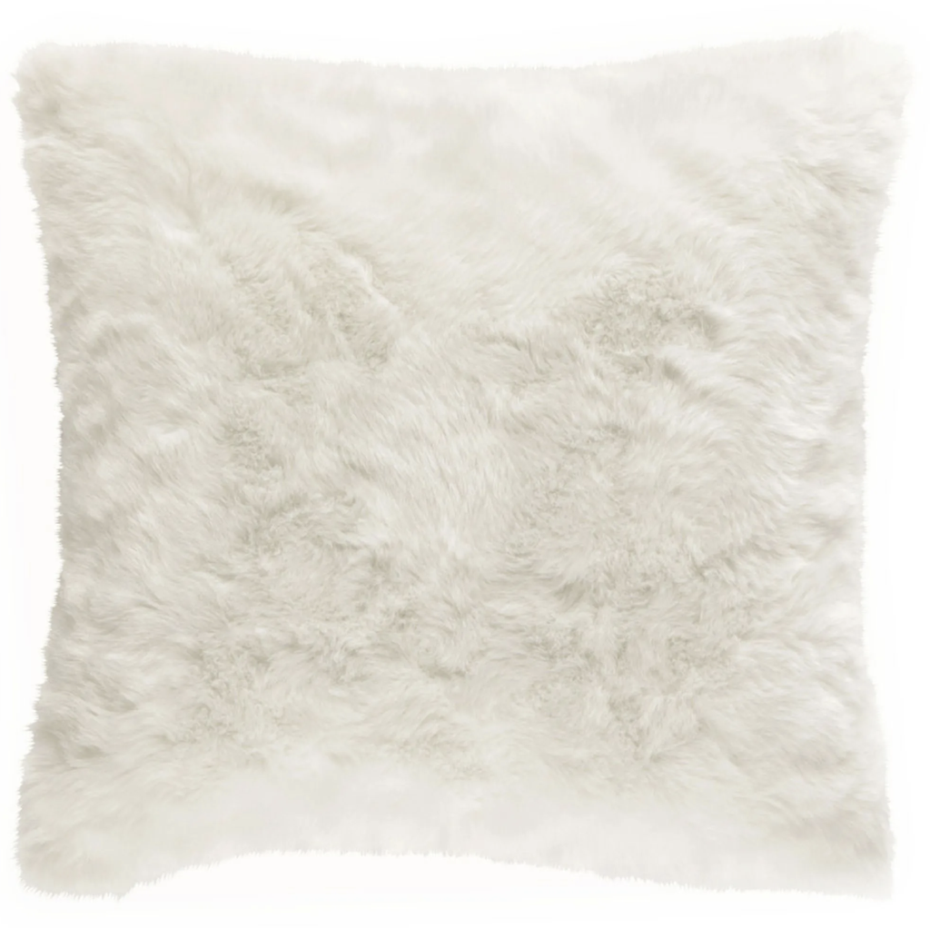 Coussin imitation fourrure blanche - 40x40cm