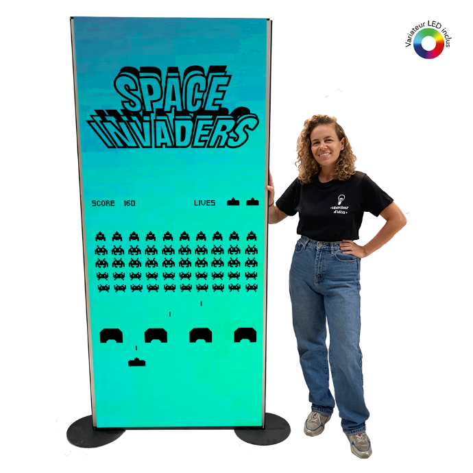 Panneau lumineux Space Invaders - 200cm