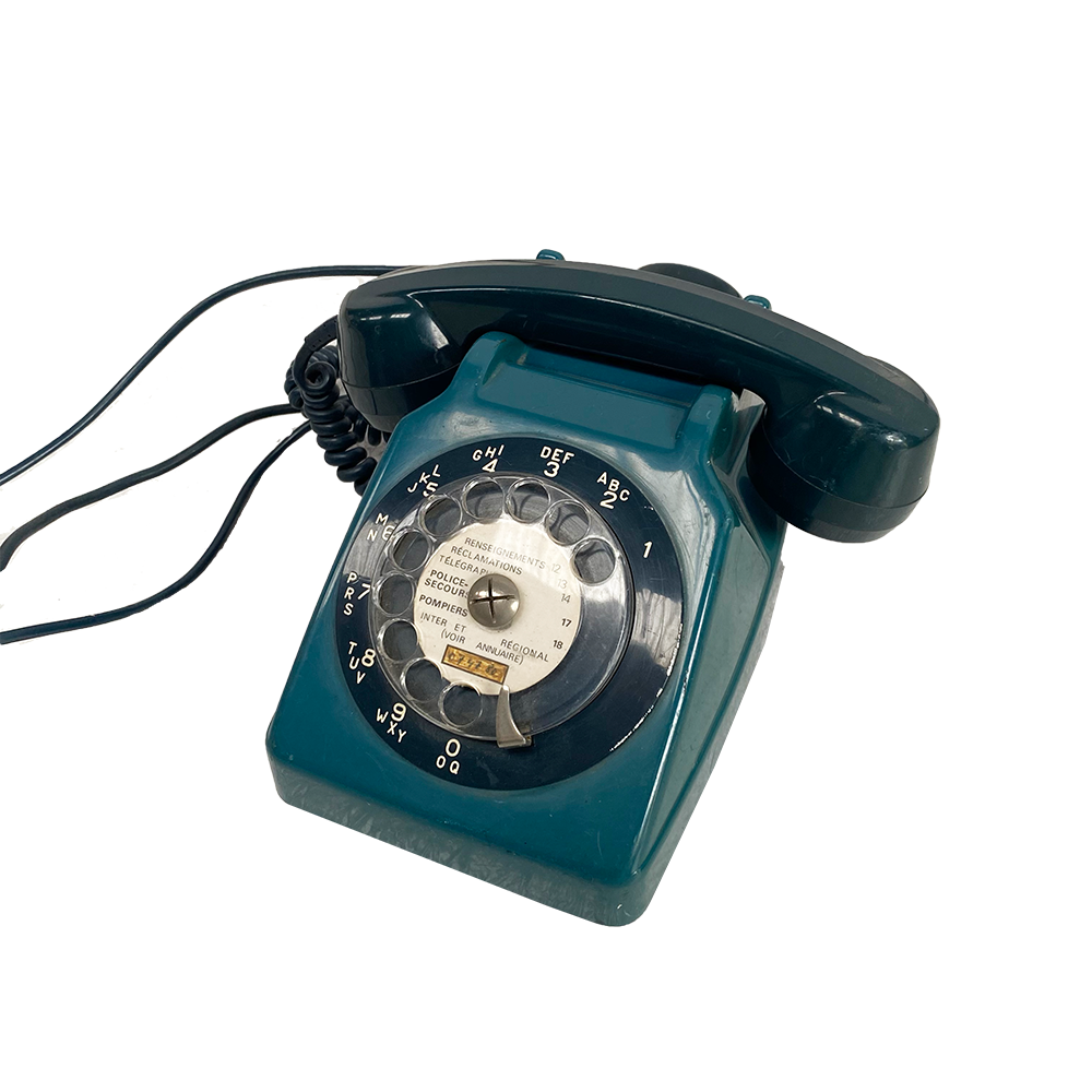 Téléphone rétro bleu - 20cm