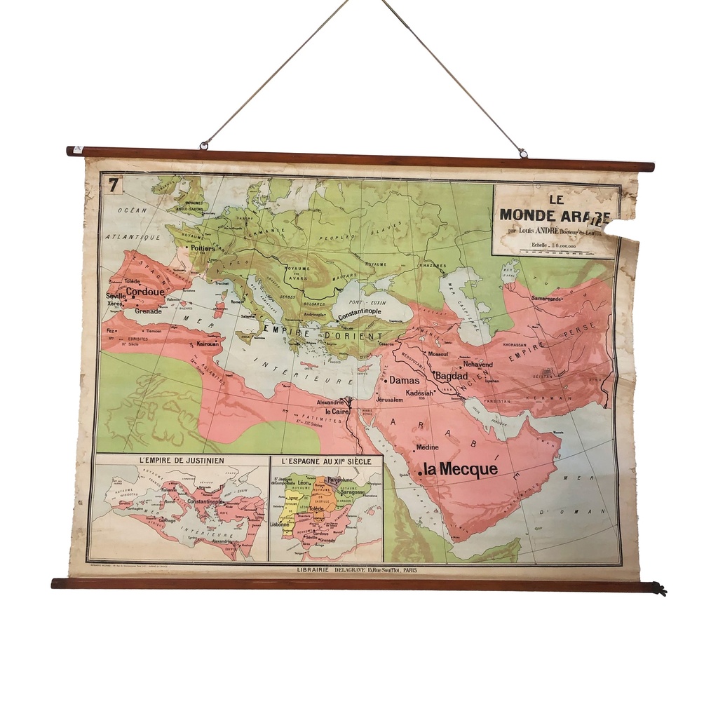 Carte géographie vintage - 100cm