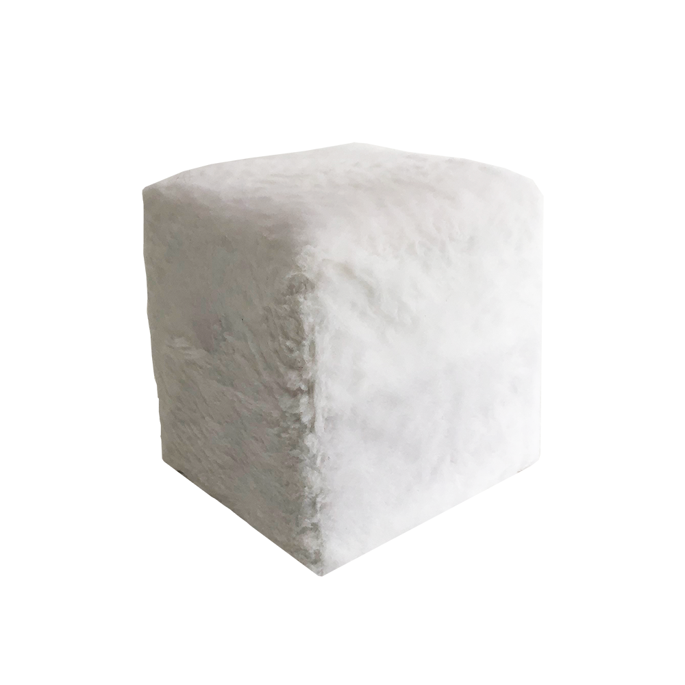 Pouf en fourrure blanche - 38cm