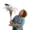 Vase doré avec plumes - 70cm