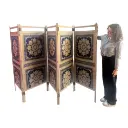 Paravent oriental beige et bleu - 166cm