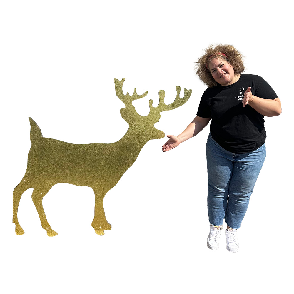 Renne 2D doré - 130cm
