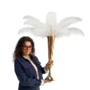 Vase doré avec plumes - 55cm