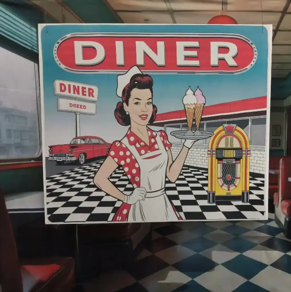 Panneau publicitaire American diner - 132cm