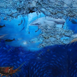 [locpla5] Filet de camouflage bleu - 400cm