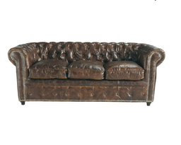 [loclon10] Chesterfield marron - 3 places