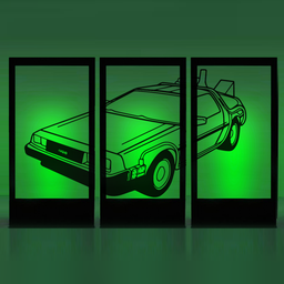 [locrvf5] Panneau lumineux "Retour vers le futur" - DeLorean - 200cm